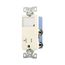 Combo Nightlight w/ Receptacle, #14-12 Awg 20A, Flush Mount, 120/277V, Almond, 2-Pole 3-Wire, TR7736A-BOX