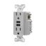 Combination 3.6A Usb Charger With Duplex Receptacle, 15A, 125V, Gy, TR7765GY-BOX