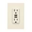 Combination 3.6A Usb Charger With Duplex Receptacle, 15A, 125V, La, 3-Wire, 2-Pole, TR7765LA-KB-L