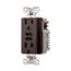 Combination 3.6A Usb Charger With Duplex Receptacle, 15A, 125V, Rb, TR7765RB-KB-L