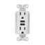 Combination 3.6A Usb Charger With Duplex Receptacle, 15A, 125V, Sg, TR7765SG-KB-L