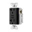 Combination 3.6A Usb Charger With Duplex Receptacle, 20A, 125V, Bk, Flush, TR7766BK-BOX