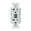 Combination 3.6A Usb Charger With Duplex Receptacle, 20A, 125V, Sg, #12-14 Awg, TR7766SG-KB-L