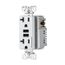 Combination 3.6A Usb Charger With Duplex Receptacle, 20A, 125V, Sg, #12-14 Awg, TR7766SG-KB-L