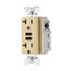 Combination 3.6A Usb Charger With Duplex Receptacle, 20A, 125V, V, TR7766V-BOX