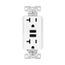 Combination 3.6A Usb Charger With Duplex Receptacle, 20A, 125V, W, #12-14 Awg, TR7766W-BOX