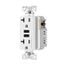 Combination 3.6A Usb Charger With Duplex Receptacle, 20A, 125V, W, #12-14 Awg, TR7766W-BOX