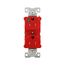 Arrow Hart Heavy-Duty Duplex Receptacle, #14-10 Awg 15A, Healthcare 125V, Red, Pvc Body, Duplex, TR8200RD