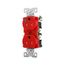 Arrow Hart Heavy-Duty Duplex Receptacle, #14-10 Awg 15A, Healthcare 125V, Red, Pvc Body, Duplex, TR8200RD