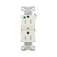 Arrow Hart Heavy-Duty Duplex Receptacle, #14-10 Awg 15A, Healthcare 125V, Pvc Body, Duplex, TR8200W