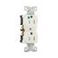 Arrow Hart Heavy-Duty Duplex Receptacle, #14-10 Awg 15A, Healthcare 125V, Pvc Body, Duplex, TR8200W