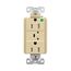 Tvss Receptacle, Hg, Led Indicat & Alarm, #14-#10 Awg 15A, 840J, Ivory, Straight Blade, TR8262VS