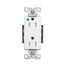Arrow Hart Duplex Receptacle, #14-10 Awg 15A, Healthcare 125V, Pvc Body, Duplex, TR8262W