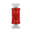 Arrow Hart Heavy-Duty Duplex Receptacle, #14-10 Awg 20A, 125V, Red, Pvc Body, 5-20R, Duplex, TR8300RD