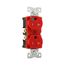 Arrow Hart Heavy-Duty Duplex Receptacle, #14-10 Awg 20A, 125V, Red, Pvc Body, 5-20R, Duplex, TR8300RD