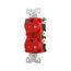 Arrow Hart Heavy-Duty Duplex Receptacle, #14-10 Awg 20A, 125V, Red, Pvc Body, 5-20R, Duplex, TR8300RD