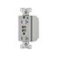 Combo Usb Charger w/ Duplex Receptacle, 20A, Flush Mount 125V, 5 Vdc, Gray, 5-20R, 2-Pole 3-Wire, TR8355GY