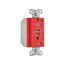 Combo Usb Charger w/ Duplex Receptacle, 20A, Flush Mount, 125V, 5 Vdc, Red, 5-20R, 2-Pole 3-Wire, TR8355RD