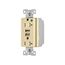Combo Usb Charger w/ Duplex Receptacle, 20A, Flush Mount 125V, 5 Vdc, Ivory, 2-Pole 3-Wire, TR8355V