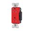 Arrow Hart Duplex Receptacle, #14-10 Awg 20A, Healthcare 125V, Red, Pvc Body, 5-20R, Duplex, TR8362RD