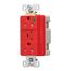 Tvss Receptacle, Hg, Led Indicat & Alarm, #14-#10 Awg 20A, 840J, Red, Straight Blade, TR8362RDS