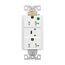 Tvss Receptacle, Hg, Led Indicat & Alarm, #14-#10 Awg 20A, 840J, White Straight Blade, TR8362WS