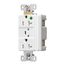 Tvss Receptacle, Hg, Led Indicat & Alarm, #14-#10 Awg 20A, 840J, White Straight Blade, TR8362WS