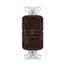 Slim Afci Receptacle, Visual Trip Indicator Light, 15A, 125 V, Afci, Brown, Pvc, 2-Pole 3-Wire, TRAF15B