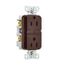 Slim Afci Receptacle, Visual Trip Indicator Light, 15A, 125 V, Afci, Brown, Pvc, 2-Pole 3-Wire, TRAF15B