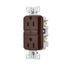 Slim Afci Receptacle, Visual Trip Indicator Light, 15A, 125 V, Afci, Brown, Pvc, 2-Pole 3-Wire, TRAF15B