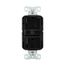 Slim Afci Receptacle, Visual Trip Indicator Light, 15A, 125 V, Afci, Black, Pvc, 2-Pole 3-Wire, TRAF15BK