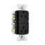 Slim Afci Receptacle, Visual Trip Indicator Light, 15A, 125 V, Afci, Black, Pvc, 2-Pole 3-Wire, TRAF15BK