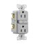 Slim Afci Receptacle, Visual Trip Indicator Light, 15A, 125 V, Afci, Gray, Pvc, 2-Pole 3-Wire, TRAF15GY