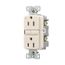 Slim Afci Receptacle, Visual Trip Indicator Light, 15A, 125V, Afci, Light Almond, Pvc, 2-Pole, TRAF15LA
