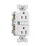 Slim Afci Receptacle, Visual Trip Indicator Light, 15A, 125 V, Afci, White, Pvc, 2-Pole 3-Wire, TRAF15W