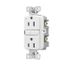Slim Afci Receptacle, Visual Trip Indicator Light, 15A, 125 V, Afci, White, Pvc, 2-Pole 3-Wire, TRAF15W
