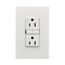 Slim Afci Receptacle, Visual Trip Indicator Light, 15A, 125 V, Afci, White, Pvc, 2-Pole 3-Wire, TRAF15W