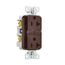 Slim Afci Receptacle, #14 -10 Awg 20A, 125V, Afci, Back & Side Wire, Brown, 5-20R, 2-Pole 3-Wire, TRAF20B
