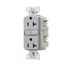 Slim Afci Receptacle, #14 -10 Awg 20A, 125 V, Afci, Back & Side Wire, Gray, 5-20R, 2-Pole 3-Wire, TRAF20GY