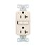 Slim Afci Receptacle, #14 -10 Awg 20A 125V, Afci, Light Almond, 5-20R, 2-Pole 3-Wire, TRAF20LA