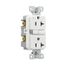 Slim Afci Receptacle, #14 -10 Awg 20A, 125V, Afci, Back & Side Wire, White, 5-20R, 2-Pole 3-Wire, TRAF20W