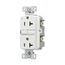 Slim Afci Receptacle, #14 -10 Awg 20A, 125V, Afci, Back & Side Wire, White, 5-20R, 2-Pole 3-Wire, TRAF20W