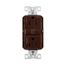 Slim Afgf Receptacle, Self-Test, #14 -10 Awg 15A 125V, Afgf, Brown, 2-Pole 3-Wire, TRAG15B