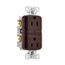 Slim Afgf Receptacle, Self-Test, #14 -10 Awg 15A 125V, Afgf, Brown, 2-Pole 3-Wire, TRAG15B