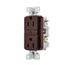 Slim Afgf Receptacle, Self-Test, #14 -10 Awg 15A 125V, Afgf, Brown, 2-Pole 3-Wire, TRAG15B