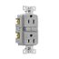 Slim Afgf Receptacle, Self-Test, #14 -10 Awg 15A 125V, Afgf, Gray, 2-Pole 3-Wire, TRAG15GY