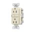 Slim Afgf Receptacle, Self-Test, #14 -10 Awg 15A 125V, Afgf, Light Almond, 2-Pole 3-Wire, TRAG15LA