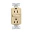 Slim Afgf Receptacle, Self-Test, #14 -10 Awg 15A 125V, Afgf, Ivory, 2-Pole 3-Wire, TRAG15V