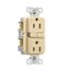 Slim Afgf Receptacle, Self-Test, #14 -10 Awg 15A 125V, Afgf, Ivory, 2-Pole 3-Wire, TRAG15V
