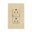 Slim Afgf Receptacle, Self-Test, #14 -10 Awg 15A 125V, Afgf, Ivory, 2-Pole 3-Wire, TRAG15V